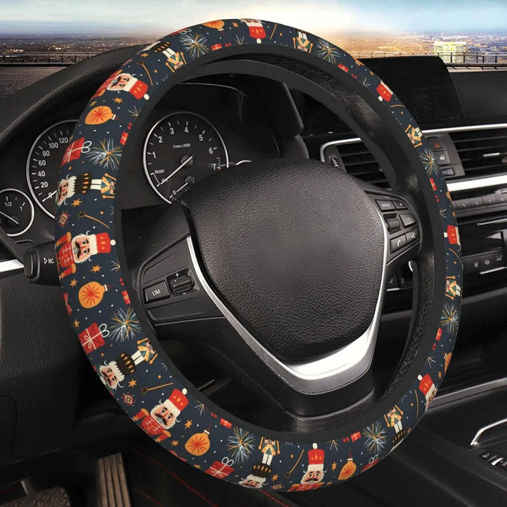 Christmas Nutcracker Steering Wheel Cover – Universal 15" Steering Wheel Cover HIP 1