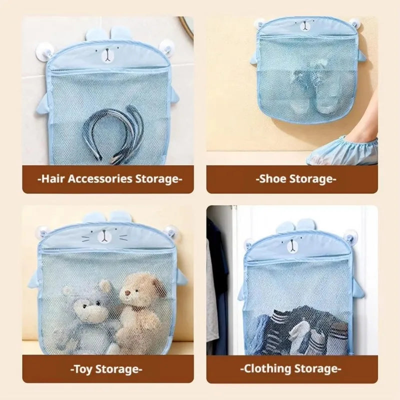 Cartoon Animal Baby Bath Toy Mesh Bag – Wall Hanging Organizer Bath Toy Organizer HIP