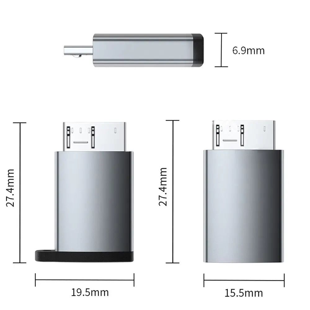 USB-C to USB 3.0 Micro B OTG Adapter | Aluminum Alloy USB-C OTG Adapter HIP