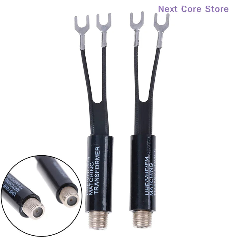 2-Pack UHF VHF FM TV F-Connector 75-300 Ohm Antenna Adapter Antenna Adapter HIP One Size