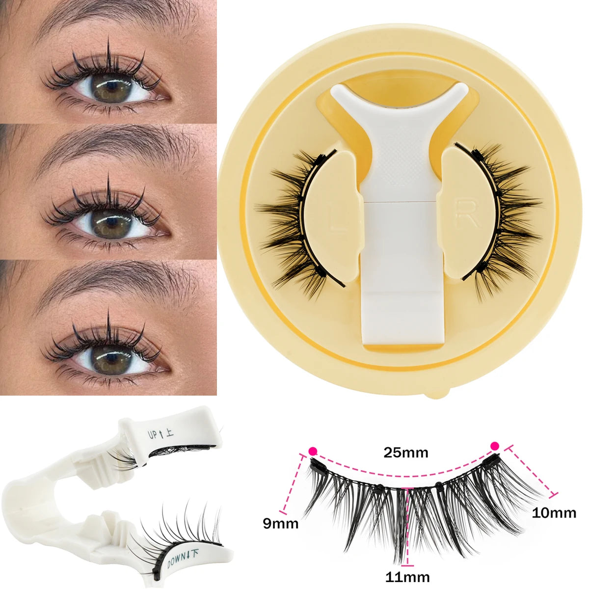 1/2 Pair Reusable Magnetic Eyelashes Tweezers Set Faux Mink Lashes Handmade 3D Natural False Eyelashes and Magnetic Tweezers Set HIP 1 pairs-LZ18