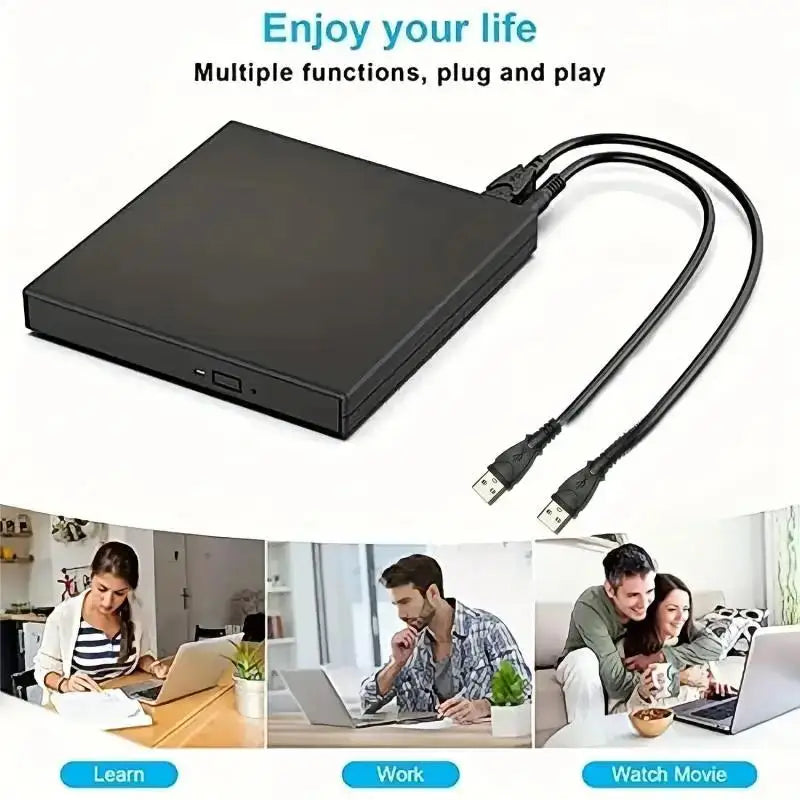 USB External CD DVD Drive – Portable Optical Player for Laptop External Optical Drive HIP