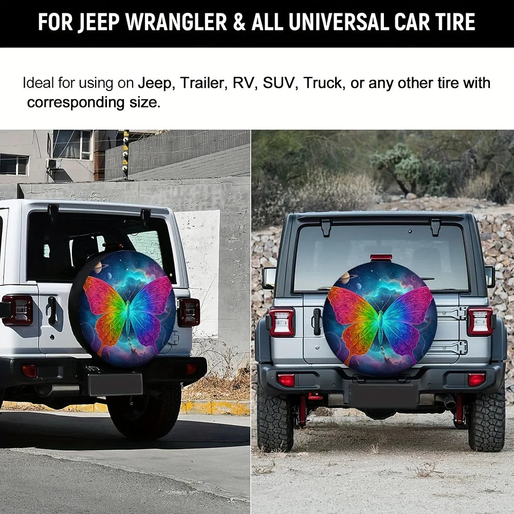 Butterfly RV Tire Cover – Durable Polyester, Universal Fit RV Tire Cover HIP