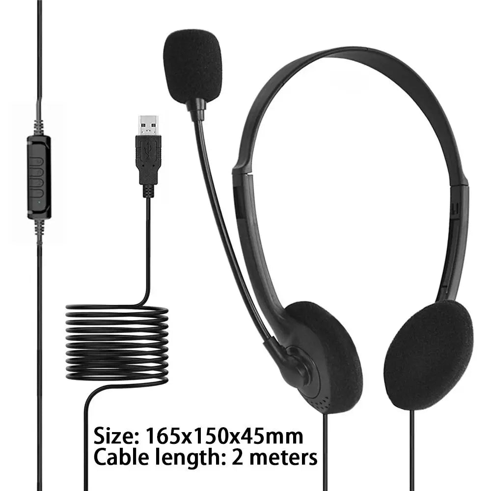USB Wired Gaming Headset with Noise Cancelling Mic – Black Wired Gaming Headset HIP