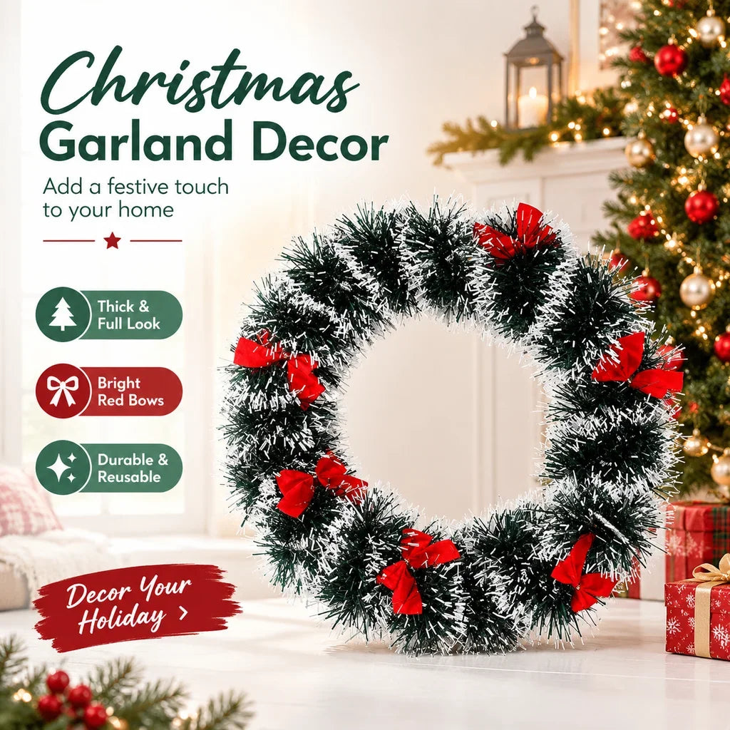 Holiday Garland Decor Magical Christmas Tinsel Garland Party Tinsel Ribbon Festive Christmas Tree Decoration For Home Decor HIP