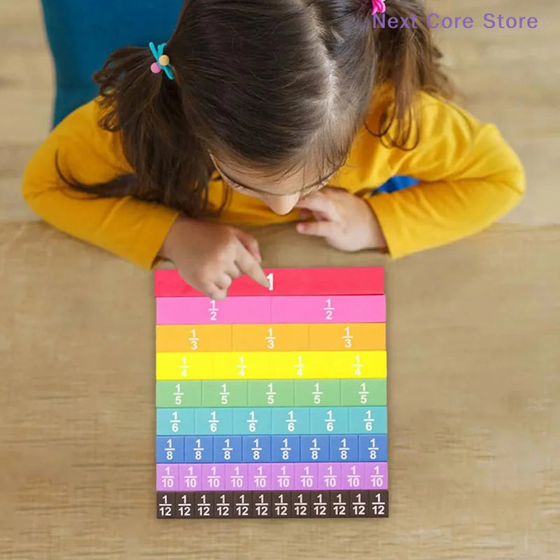 51-Piece Fraction Cubes – Montessori Math Manipulatives Set Math Manipulatives HIP