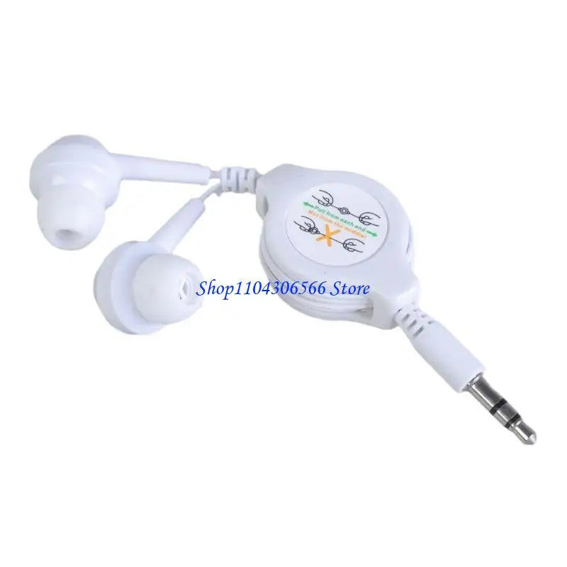 3.5mm Retractable In-Ear Earphones – Universal Aux Headphones Retractable Earphones HIP