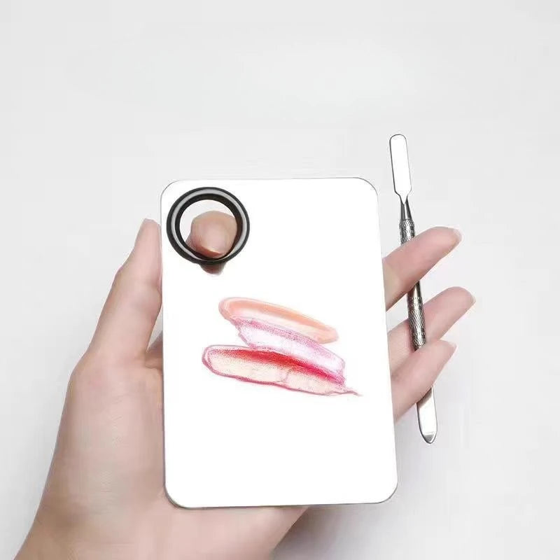 Makeup Mixing Palette Upgrad Stainless Steel Metal Mixing Tray with Spatula Artist Tool for Mixing Foundation Nail-Art HIP