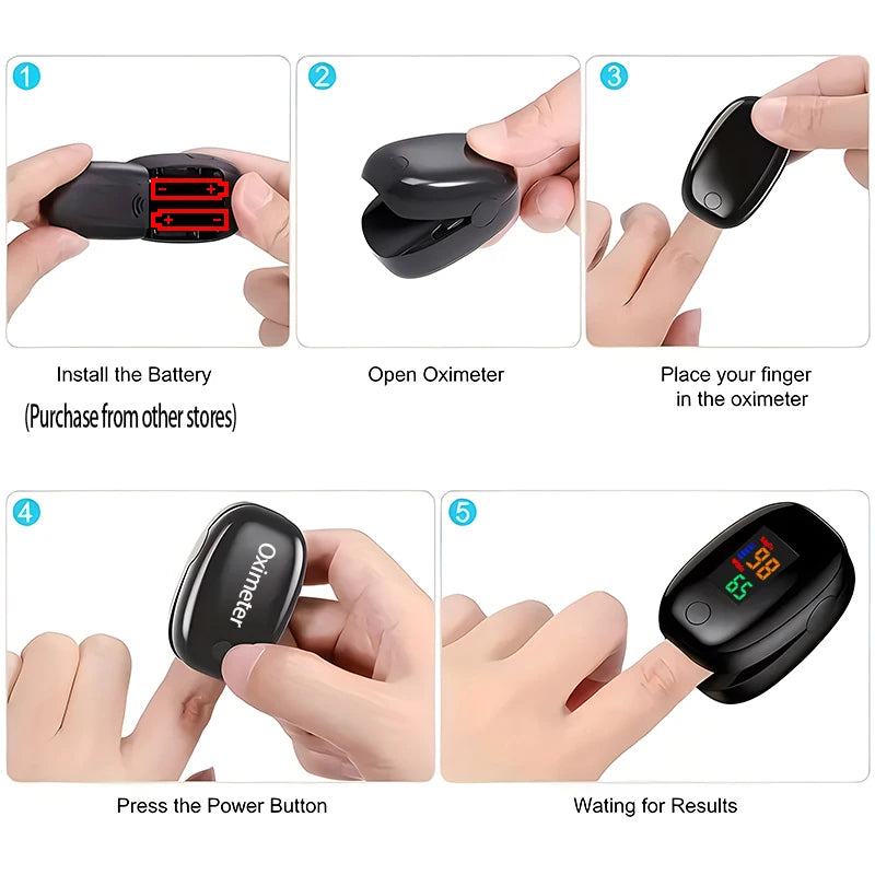 Non-Contact IR Thermometer & Finger Pulse Oximeter | Fireurus Health Monitoring Device HIP