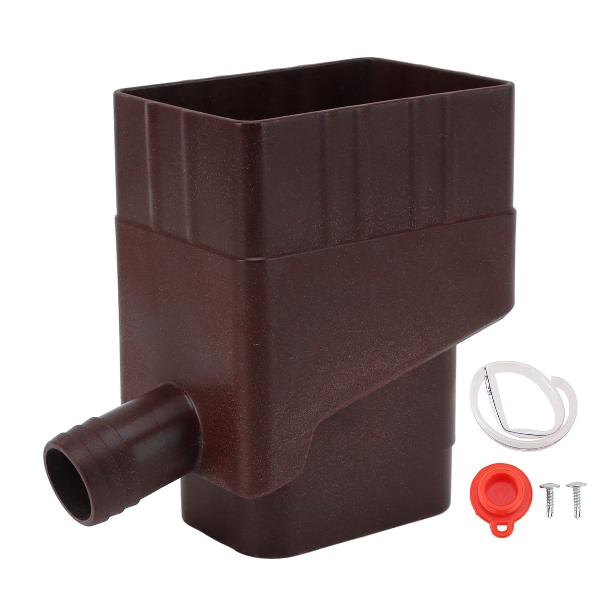 Rainwater Collection System Professional UV Resistant Downspout Diverter Kit for Outdoor Garden Lawn Rain Water Diverter Kit HIP brown