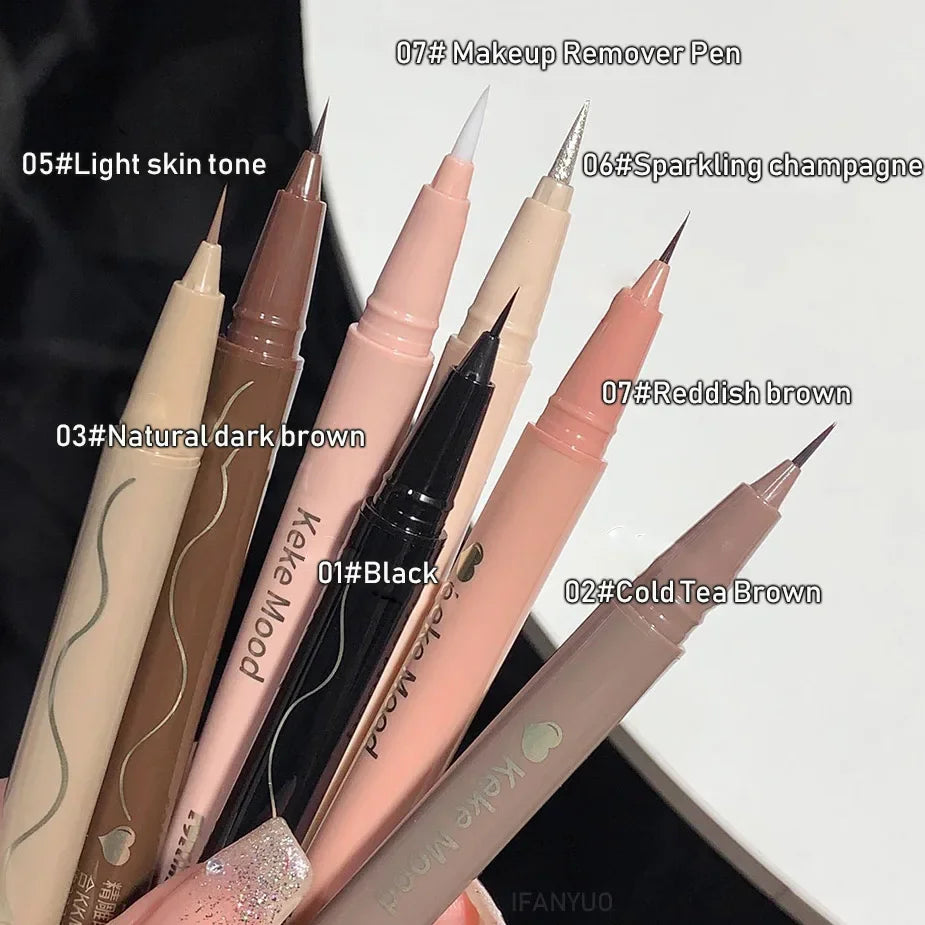 0.01mm Ultra-thin Waterproof Liquid Glitter Eyeliner Korean Makeup for Women Quick Dry Lying Silkworm Lower Eyelash Pen Cosmetic HIP
