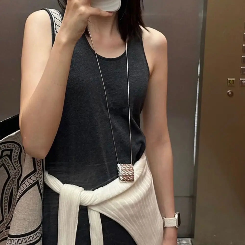 Long Link Chain Necklace with Mini Bag & Bottle Pendant Fashion Pendant Necklace HIP
