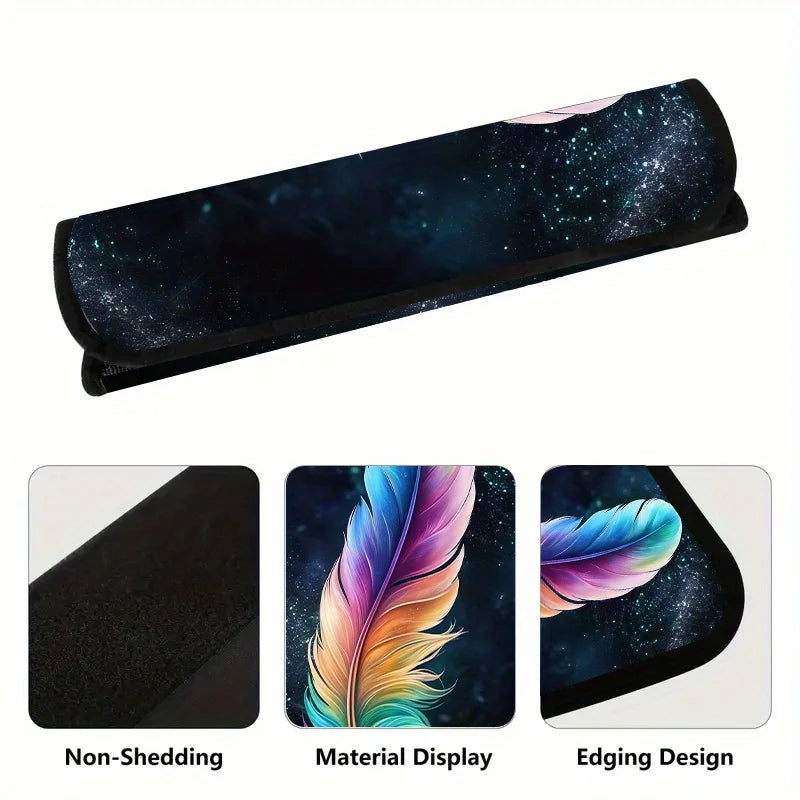 Set of 2 Colorful Feather Seat Belt Covers – Shoulder Pads Seat Belt Covers HIP