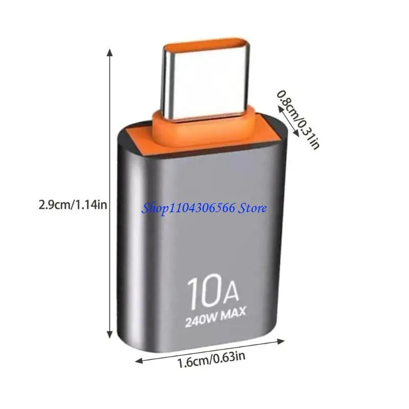 USB-C to USB 3.0 Adapter | 10Gbps & 240W Fast Charging USB-C Adapter HIP