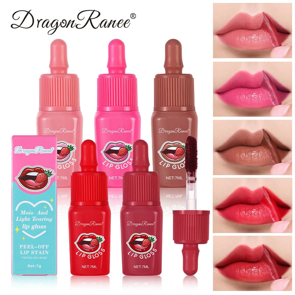 Peel-off Lip Gloss Waterproof Long Lasting Non-Stick Cup Lipstick Matte Sexy Red Tear-off Liquid Tattoo Lip Stain Cosmetics HIP