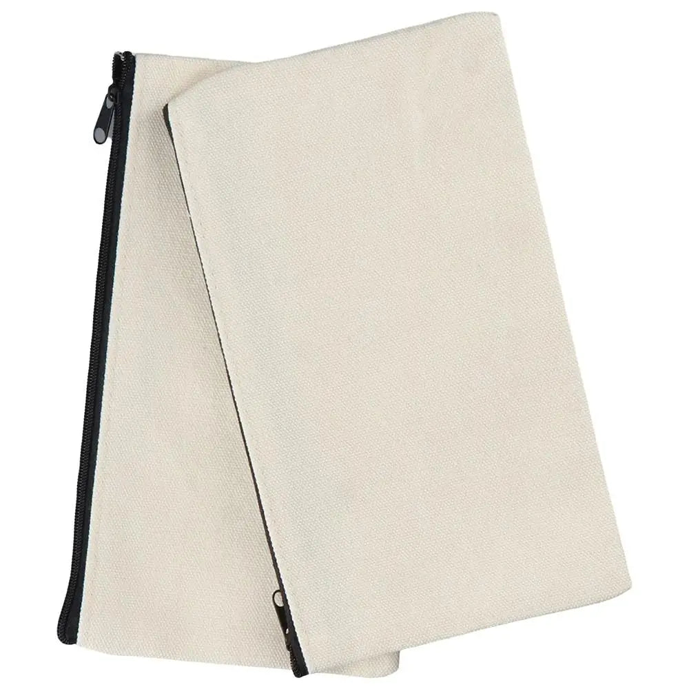 10-Pack Blank Canvas Zipper Pouches 8.3x4.7" – DIY & Travel Canvas Zipper Pouch HIP