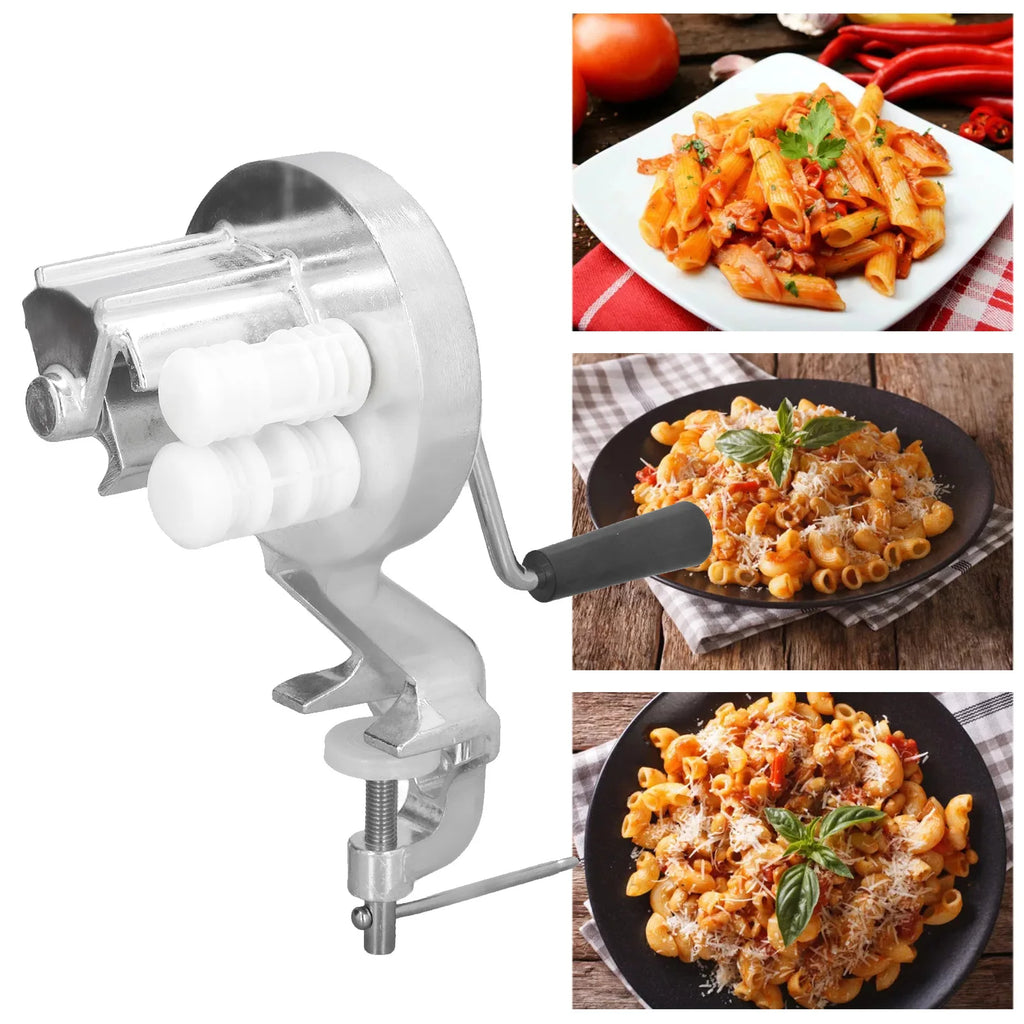 Manual Macaroni Maker Aluminium Alloy Silver Portable Hand Cranking Noodles Pressing Machine for Kitchen Restaurant HIP