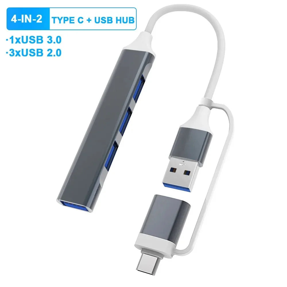 8-in-2 USB-C Hub Docking Station – 5Gbps 8 Ports USB-C Docking Hub HIP 4-in-2