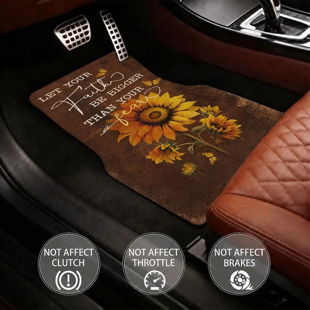 All-Weather Sunflower Car Floor Mats – 4-Piece SUV Set Car Floor Mats HIP