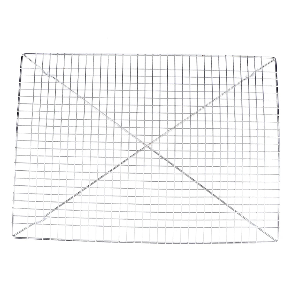 Baking Tools Cake Cooler Holder Non‑Stick Stainless Steel Baking Cake Breads Cooling Rack Kitchen Utensils 46x33x2.8cm HIP SILVER