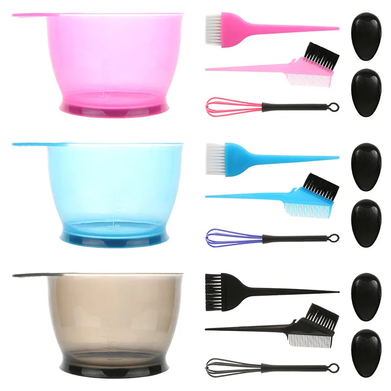 5PCS Hair Dye Color Brush Bowl Set with Ear Caps Dye Mixer Hair Tint Dying Coloring Applicator Hairdressing Styling Accessorie HIP