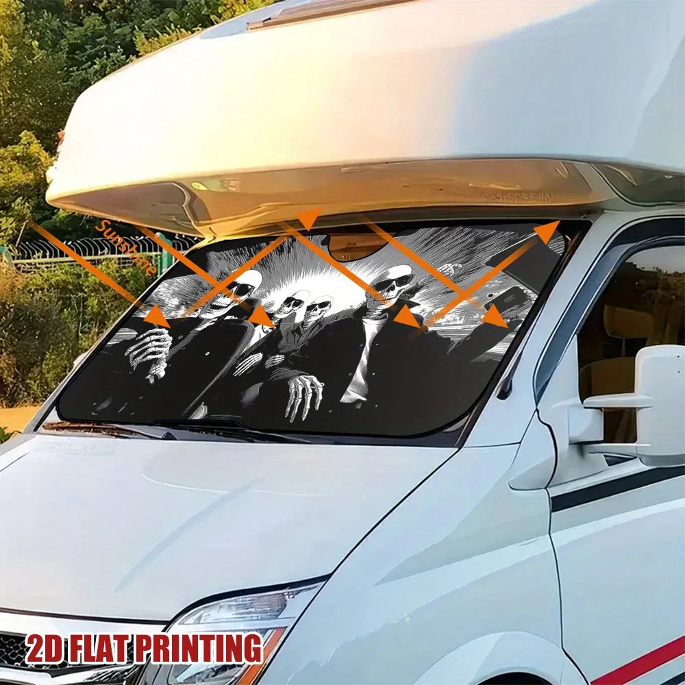 Skeleton Windshield Sunshade – Cool Car Interior Decor Car Windshield Sunshade HIP