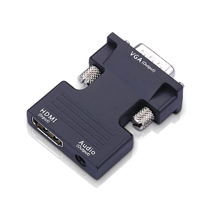 HDMI to VGA Adapter with Audio – 1080P Female to Male Display Adapter HIP onesize No plug