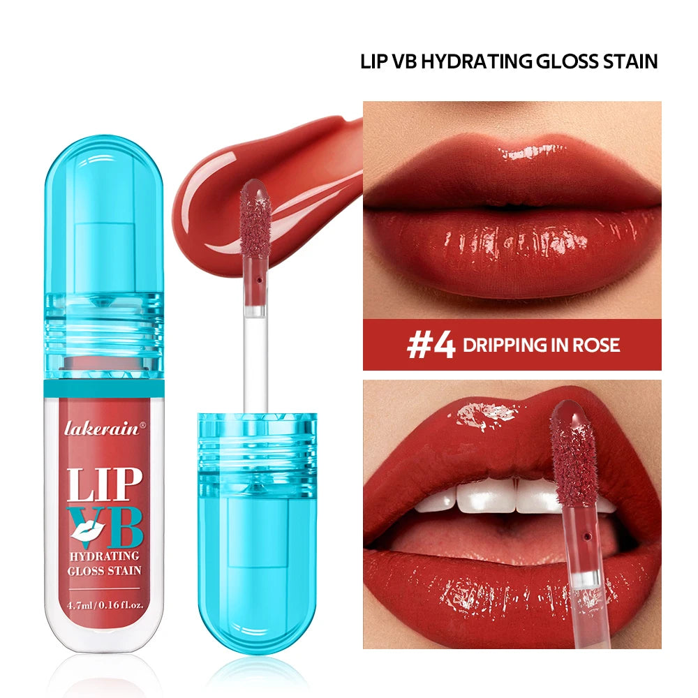 Lip Stain Vb Hydrating Gloss Stain 12HR Hydration Long-Lasting Moisturize Nourish Lips Hydra Honey Instant Glossy Wetness Makeup HIP 4Dripping In Rose