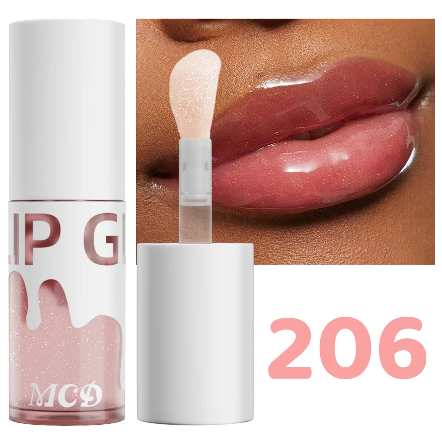 Glitter shimmer Sexy Lip Oil Hydrating Plumping Lip Coat For Lipstick Lipgloss Tinted Lip Plumper Serum Lips Glow Oil Treatment HIP 206