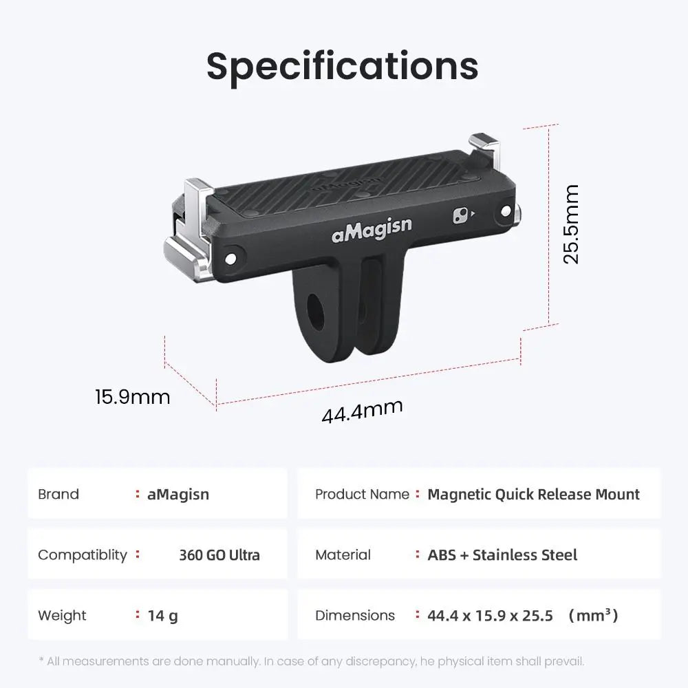 Magnetic Quick-Release Mount Adapter for Insta360 Go Ultra Camera Mount Adapter HIP