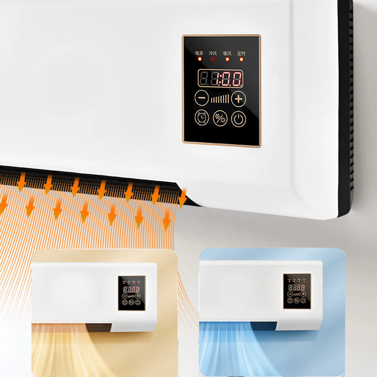 Wall Mounted Air Conditioner Mini Cooling and Heating Air Conditioner with Remote Control for Bedroom Living Room HIP