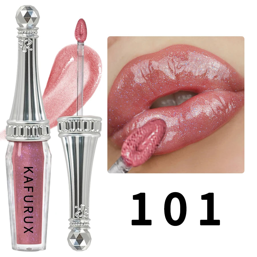 KAFURUX 6-Color Glitter Liquid Lip Gloss – Shimmer Shine Set Glitter Lip Gloss Set HIP 101