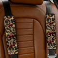 2-Pack Cherry & Bow Leopard Print Car Seat Belt Covers Car Seat Belt Cover HIP black Other