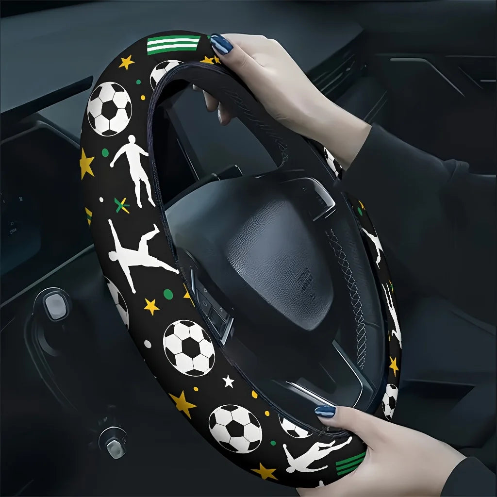 Soccer Steering Wheel Cover – Universal Soft Breathable Fit Steering Wheel Cover HIP 1