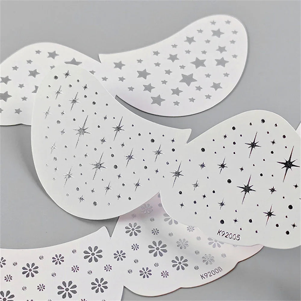 3Pc Metallic Freckles Makeup Patches Waterproof Temporary Tattoo Stickers for Christmas Face Makeup Stars Snowflake Fake Freckle HIP