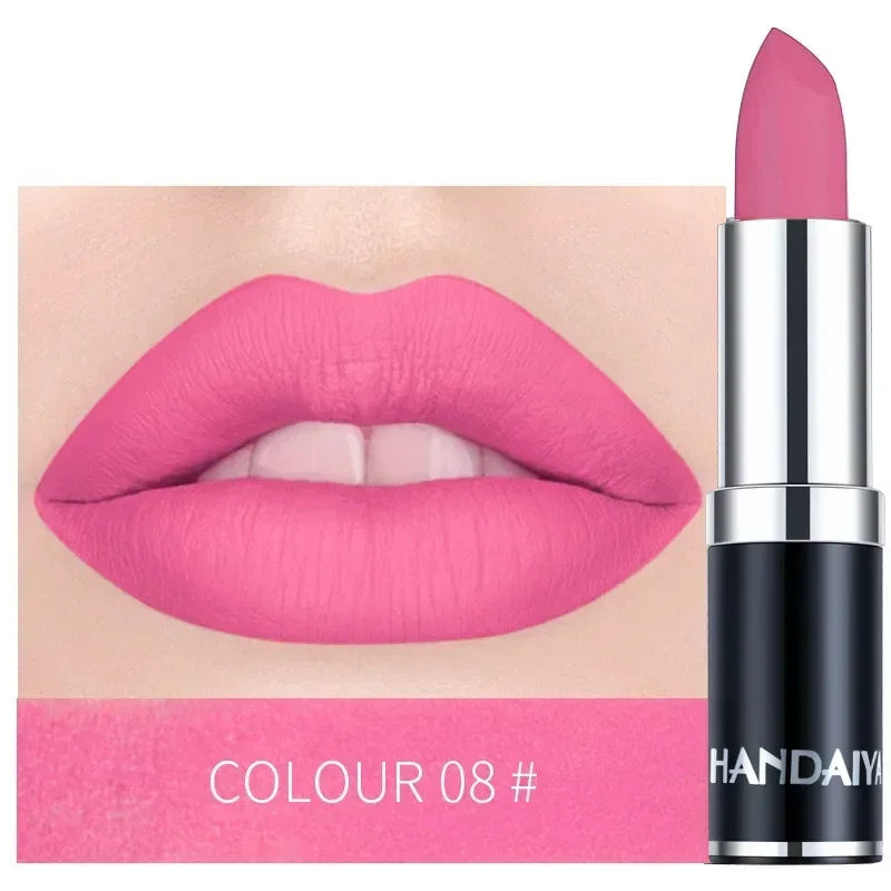 1PC Nude Waterproof Lipstick Matte Pumpkin Color Lipstick Vitamin E Moisturizing Water-Resistant Profissional Lipstick HIP 08