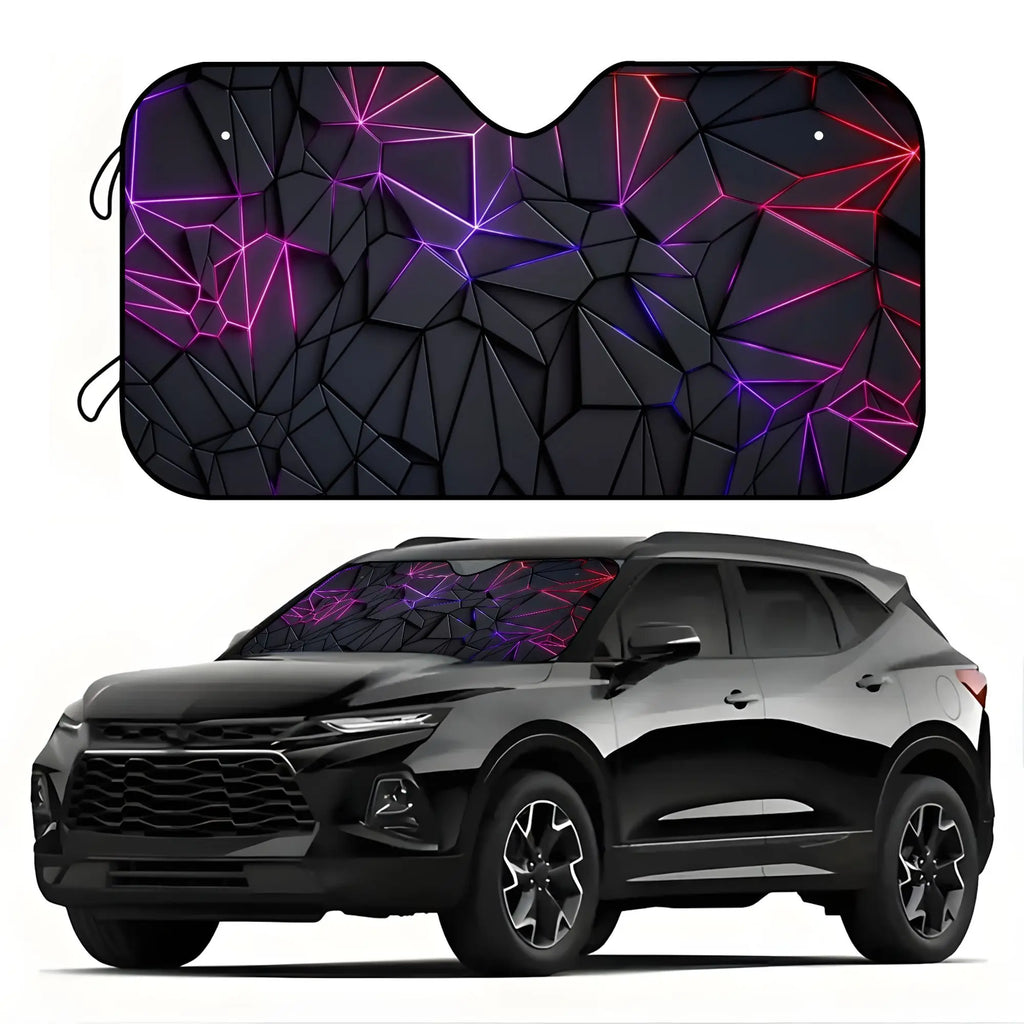 Cartoon Punk Geometric Windshield Sunshade – UV Protection Car Windshield Sunshade HIP