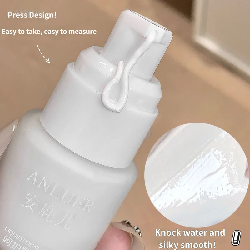 Matte White Liquid Foundation Makeup Buildable Coverage Primer & Concealer Stick Waterproof & Long-Lasting for Halloween Cosplay HIP