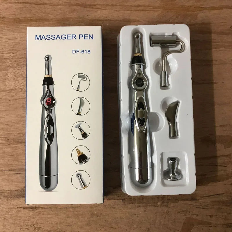 CAMMUO Energy Pulse Massage Pen – Face & Body Relaxation Handheld Massage Pen HIP 5 heads-Boxed
