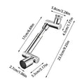 1080° Swivel Faucet Aerator Extender – 2 Spray Modes Faucet Aerator Extender HIP Silver