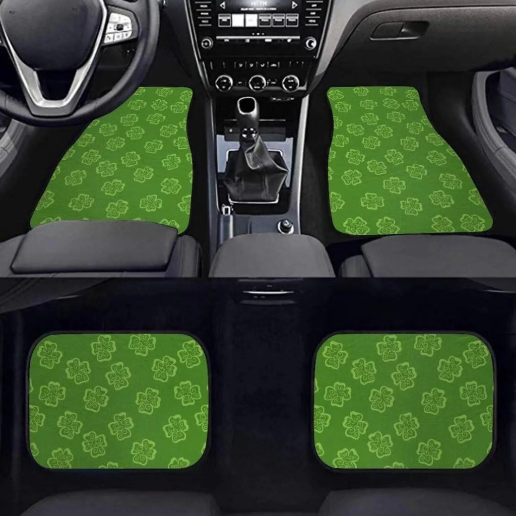 4-Pc Four Leaf Clover Car Floor Mats – All-Weather Non-Slip Set Car Floor Mat Set HIP