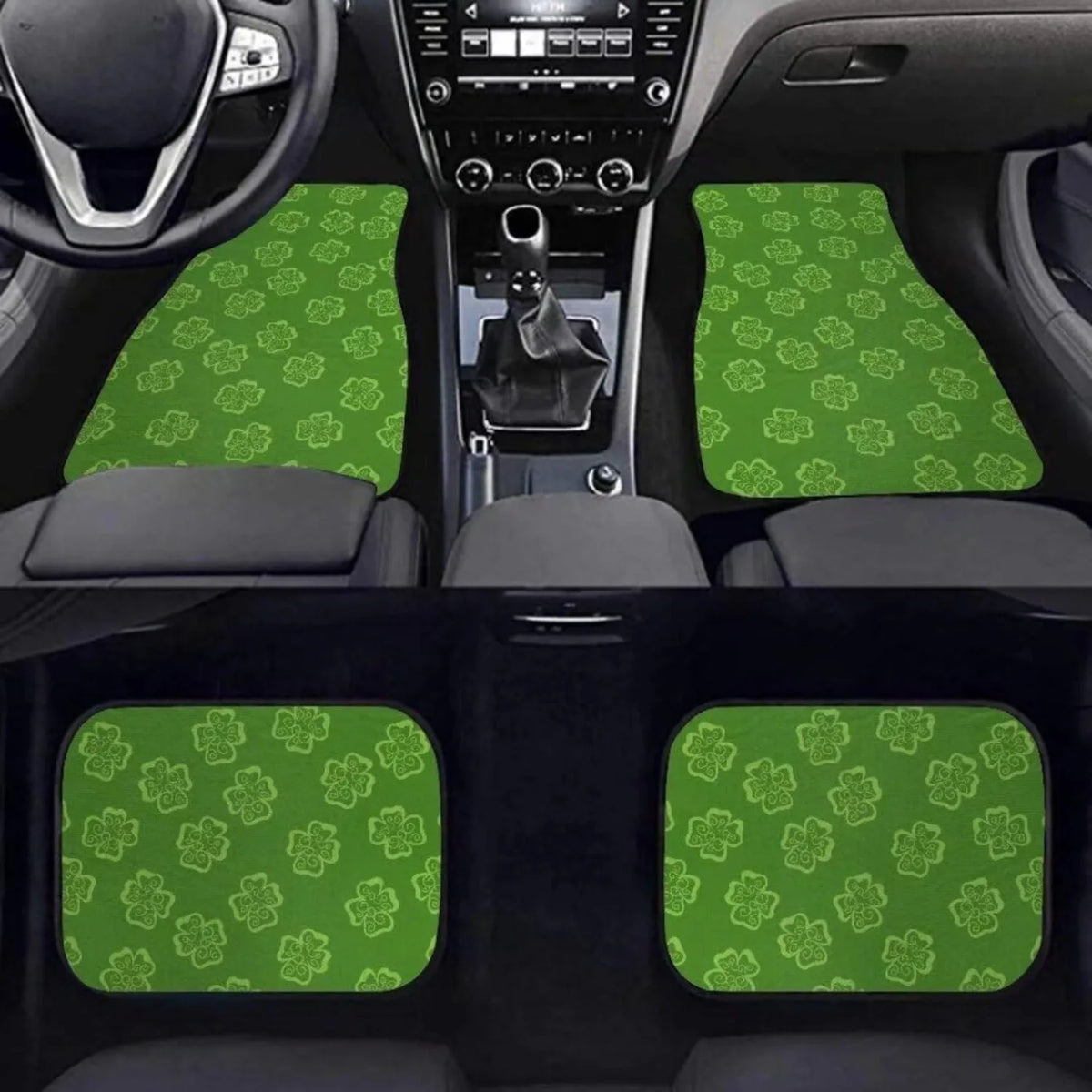 4-Pc Four Leaf Clover Car Floor Mats – All-Weather Non-Slip Set Car Floor Mat Set HIP