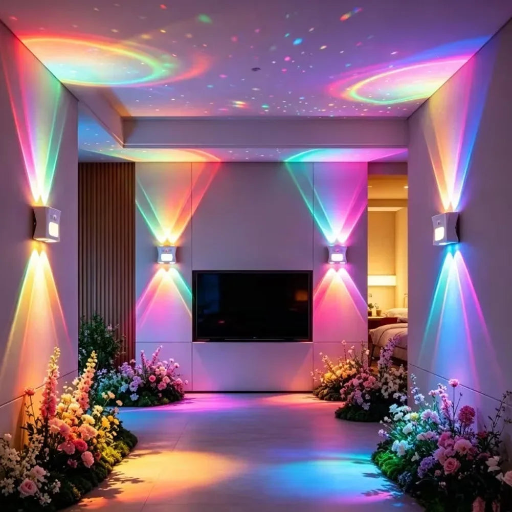Magnetic Rechargeable RGB Smart Wall Lamp 1200Mah Dimmable Atmosphere Night Light With Remote & Motion Sensor For Bedroom HIP