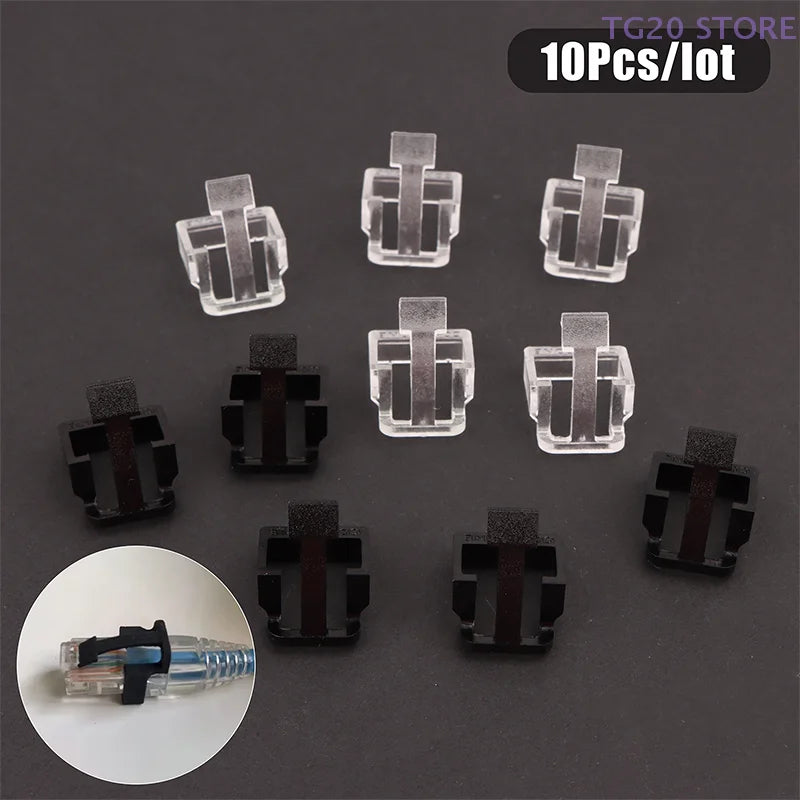 10-Pack RJ45 Replacement Latch Clips – Network Cable Repair Cable Repair Clips HIP