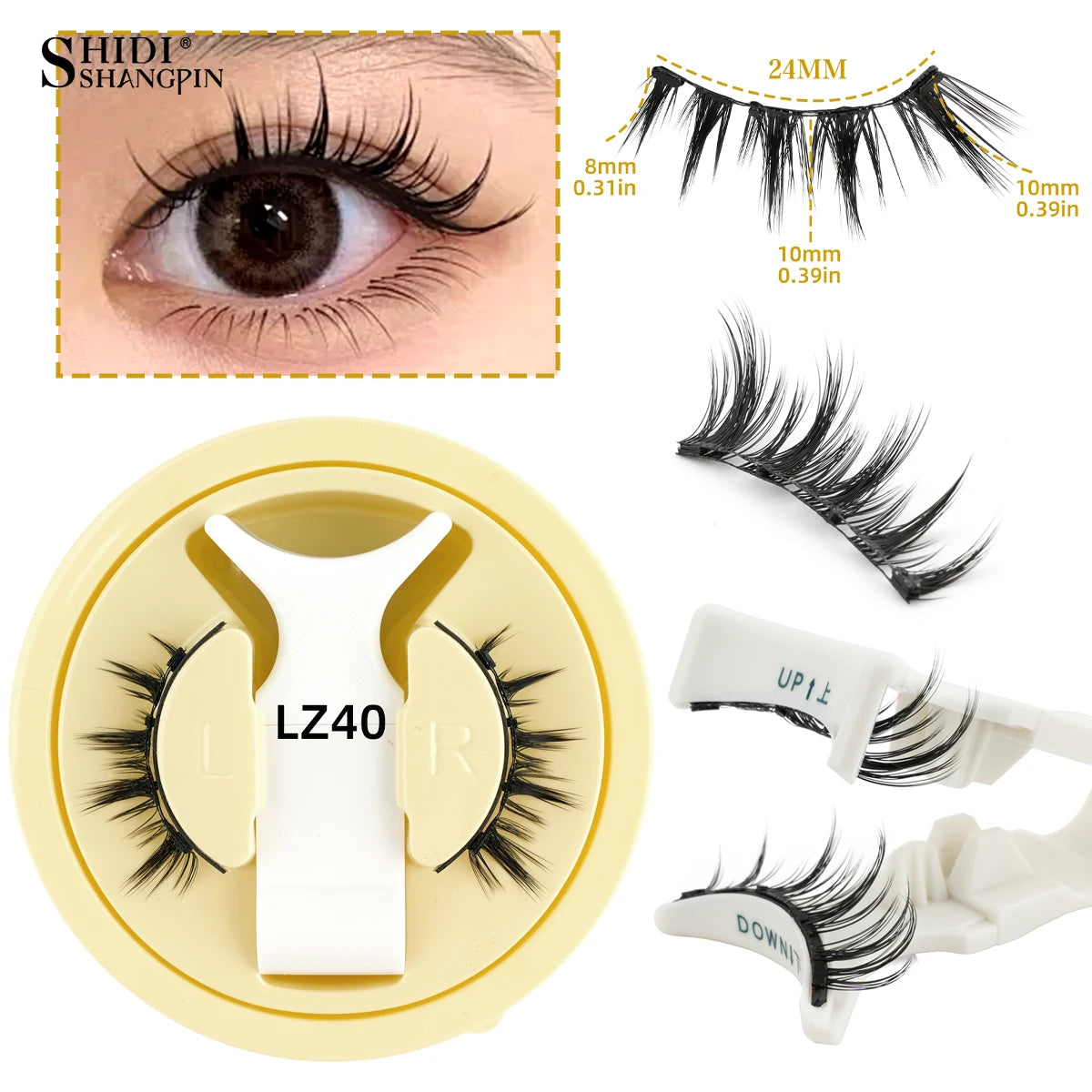 1Pair Magnetic Eyelashes Free Glue Soft Reusable Natural Look 3D Mink Cilios Easy Apply Soft Magnetic Lashes Kit for Eye Makeup HIP 1Pair LZ40