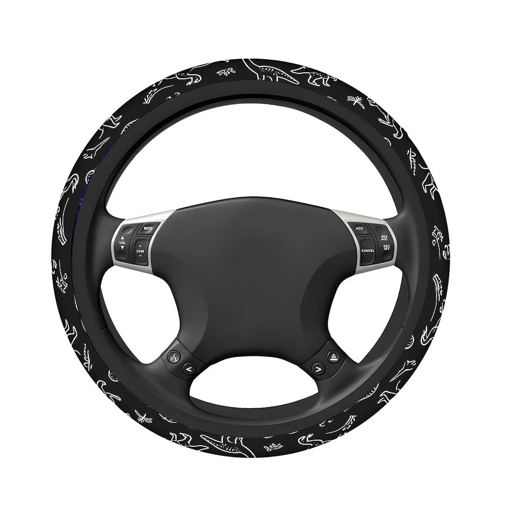 Dinosaur Pattern Steering Wheel Cover – Soft & Breathable Steering Wheel Cover HIP
