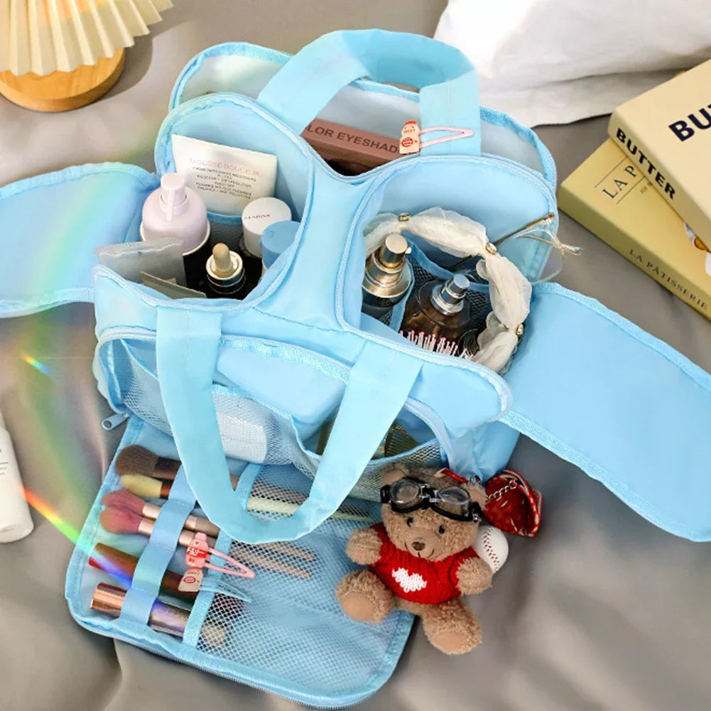 Large Capacity Cosmetic Bag Waterproof with Multiple Compartments Lightweight Men Women Travel Toiletries Makeup Pouch Bag HIP