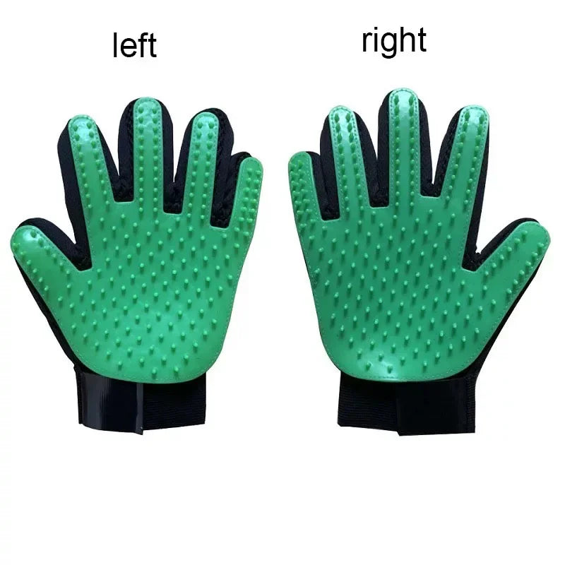 Silicone Pet Grooming Glove – Dog & Cat Deshedding Brush Pet Grooming Glove HIP C790-Green 2pcs