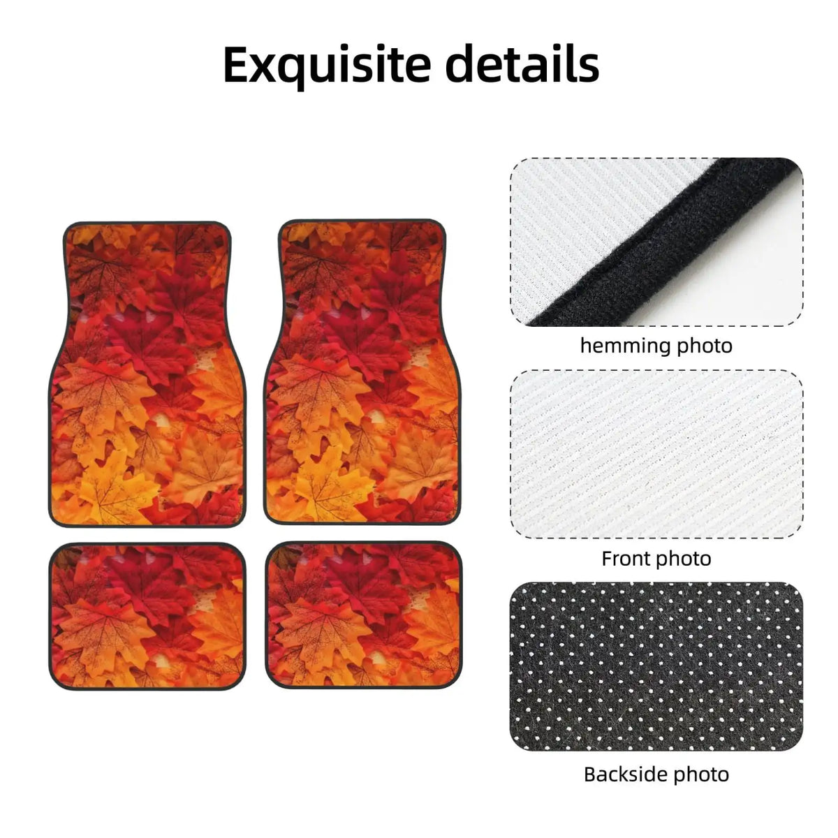 Autumn Leaf Print Car Floor Mats – 4-Piece Universal Set Car Floor Mats HIP