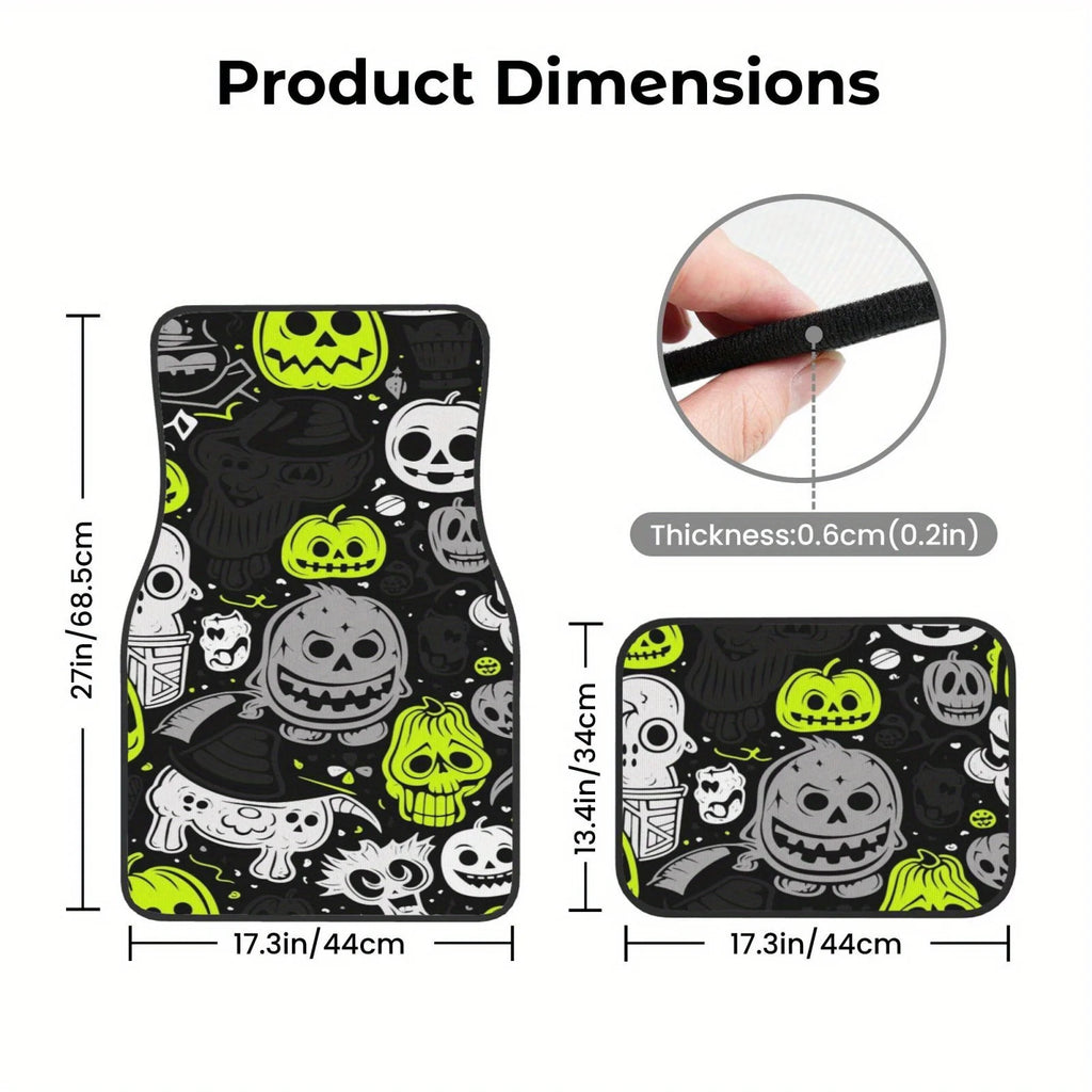 Halloween Car Floor Mats – Green & Black Set of 4 Sedans Car Floor Mats HIP